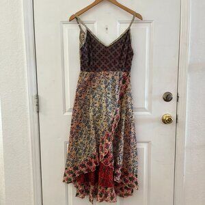 Gypsy Rose Bohemian Patchwork Hippie Festival Summer Beach Dress Sz sm